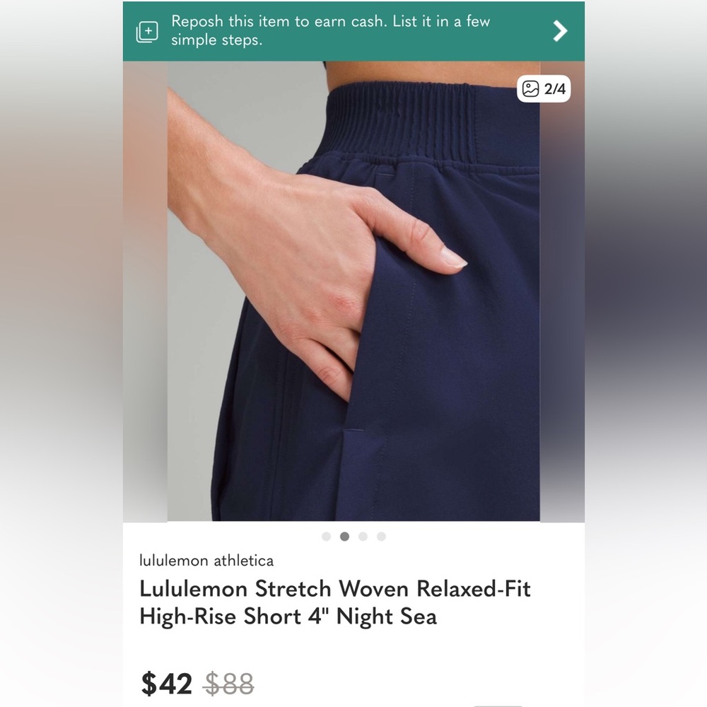 Women's Lululemon Stretch Woven Relaxed Shorts 4” - Picture 12 of 14